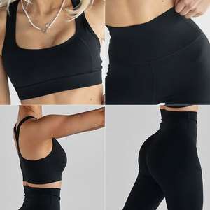 Soutien-gorge de sport court avec leggings taille haute ensemble de leggings résistants à l'eau, ensembles de yoga parfaits ensembles de vêtements de sport pour femmes - Product Image 6