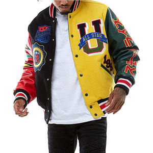 OEM Personnalisé Hiver Polyester/Coton Col Montant Broderie Lettermen Vintage Varsity College Jacket Hommes Université Bomber Jacket - Product Image 1