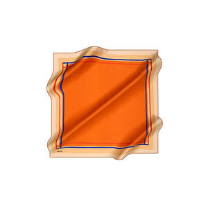 Vintage Designer Silk <b>Scarf</b> with Striped Pattern Long Square Crepe Satin Custom Design for Summer and Autumn - Product Image 1