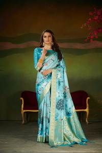 Saree de créateur exclusif au monde de la mode Richa pour femmes, vêtements de fête en lin, soie multicolore, séquence de saris rayonne meilleures collections - Product Image 4