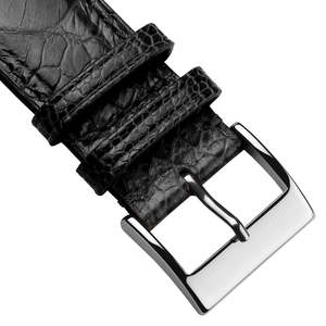 2025 Top Vente Bracelet De Montre En Cuir À La Main En Cuir Noir Brillant Bracelet De Montre Bracelet OEM Service Personnalisé - Product Image 2