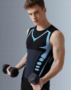 Plus Size <b>Men</b> Knitted <b>Compression</b> Tank Top Quick Dry Breathable Sleeveless Sports <b>Vest</b> Gym Workout Base Layer Body Shaping - Product Image 4
