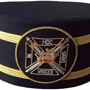 หมวกนักรบเทมพลาร์สีดำ พร้อมลายปักทองคำ  คำแนะนำการดูแล ผ้าสีดำ - คุณภาพเยี่ยม ลายปักอย่างดี - Product Image 1