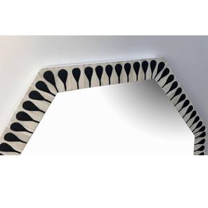 Miroir mural moderne de luxe fait main, écologique, durable, avec incrustations d'os, motif floral géométrique, miroir décoratif haut de gamme pour le salon - Product Image 2