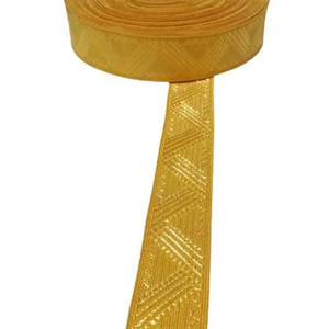 Nouveauté, vente en gros, dentelle française dorée, franges, OEM, dentelle tressée dorée cérémonielle, quantité en vrac personnalisée, dentelle florale faite à la main - Product Image 1