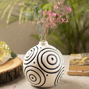 Jarrón rústico de cerámica, decoración, diseño texturizado, estilo Cortijo, jarrón decorativo para flores secas. Disponible a precios de mayorista. - Product Image 5