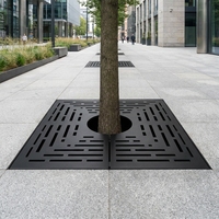 Grille d'arbre en acier inoxydable 304 avec fentes radiales en forme d'éventail pour extérieur