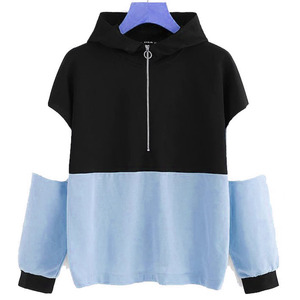 Custom Color Block <b>Hooded</b> Sweatshirt Oversized <b>Zip</b> Up Hoodie Polyester Cotton Winter Casual Wear OEM - Product Image 2