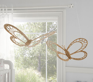 Ratán mariposa pared colgante decoración chico habitación ratán niños decoración estilo Boho chico guardería - Product Image 2