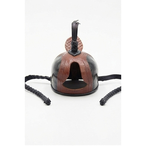 Traditional Leather Falconry Leather Falconry Hood Braided Straps Top Knot One Size Minimalist Design for Hunting Falconry Hood - Product Image 1