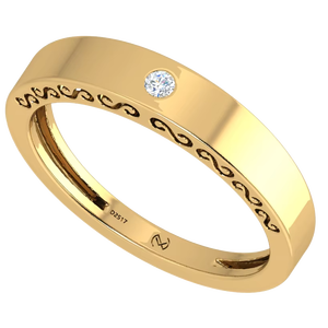 Anillo de Lujo para Mujer con Diamantes Naturales, Chapado en Rodio sobre Oro de 14K, Corte Brillante | 0.03Ctw - Product Image 3