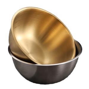 Bol de service personnalisé en métal moulé en or, centre de table durable pour les fêtes de mariage, salades et collations, bol de service mixte - Product Image 3