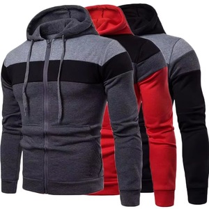 Sudadera con capucha y cremallera para hombre, con bloques de color, corte ajustado, informal, de punto, para otoño - Product Image 6