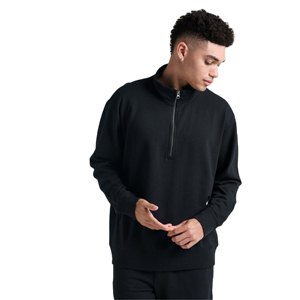 Nueva llegada 2025, ropa de calle informal para hombre, sudadera de lana suave de manga larga con cremallera de cuarto, sudaderas con servicio OEM - Product Image 1