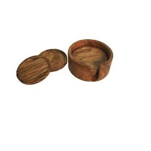 Posavasos Clásico de Madera Natural Hecho a Mano, Ecológico y No Tóxico para Bebidas y Té, de Saniya Handicraft, para Hoteles y Restaurantes - Product Image 2