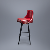 Tabouret de bar Chester rembourré haut de gamme avec pieds en métal noir, chaise de comptoir moderne pour bar à domicile, café, restaurant