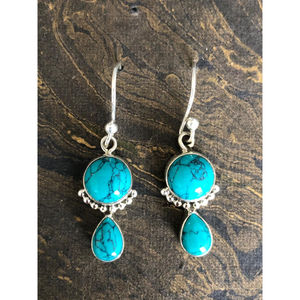Boucles d'oreilles pendantes turquoise tendance 3,7 grammes - Product Image 1