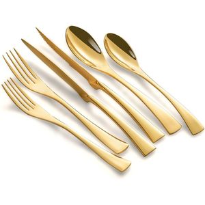 Juego de Cubiertos de Acero Inoxidable con Diseño Real de Lujo, Chapado en Oro, con Mango de Diseño de Abrebotellas Antiguo, Juego de Utensilios de Aspecto Real - Product Image 4