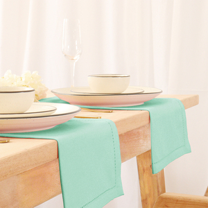 Turquoise 100% Coton Hemstitch Dîner Serviettes Doux Durable 18x18 Linge de Table pour la Maison Haute Usage Quotidien Moderne pour le Printemps - Product Image 3