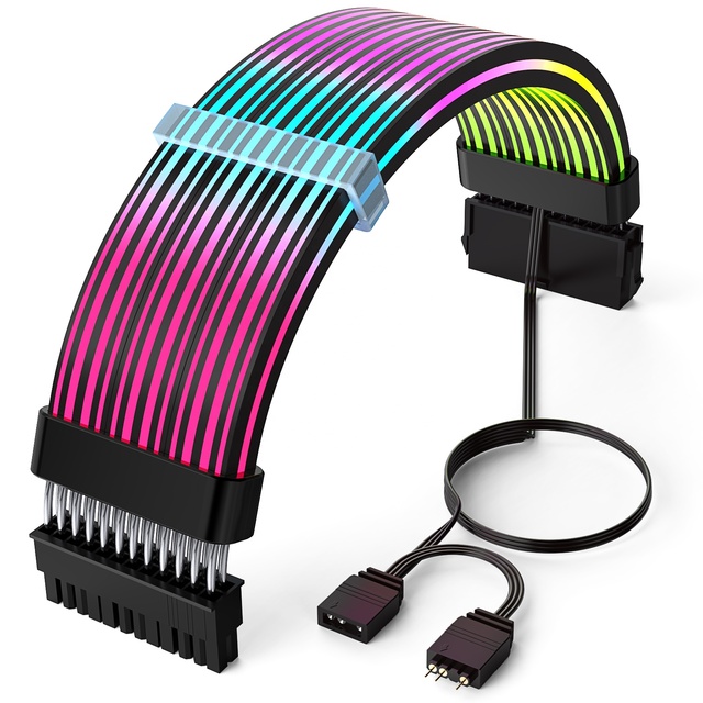 Addressable  LED Lighting ARGB 24 PIN PSU Extension Cable for PC Motherboard Gaming Computer Gaming Cases 5V 3PIN RGB Sync