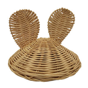 หูหนูสัตว์น่ารักกลางแจ้งหวายเด็กหมวกแฮนด์เมดของขวัญหมวกฤดูร้อนธรรมชาติสำหรับเด็กขายส่ง - Product Image 2