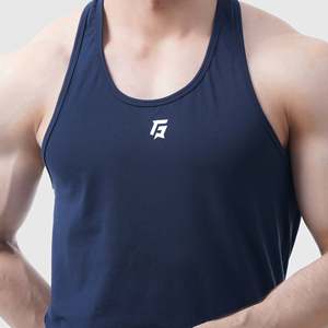 Camiseta sin mangas Speed Fit azul marino transpirable de compresión rápida para entrenamiento, talla XL, con técnica de diamantes de imitación, de algodón y elastano, con capucha. - Product Image 5
