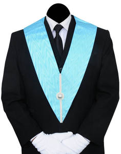 Cinta de Collar Masónico Bordada de Alta Calidad para Masones, Cinta/Trenza Azul Cielo con Botón de Latón, Colores Personalizables - Product Image 3