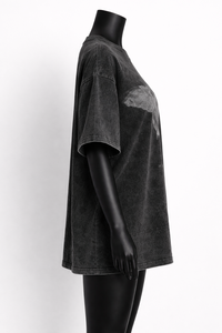 Camiseta Oversize para Mujer con Lavado Ácido, Estampado Gráfico, Algodón Grueso, Estilo Vintage |   OEM ODM Personalizado al por Mayor - Product Image 4