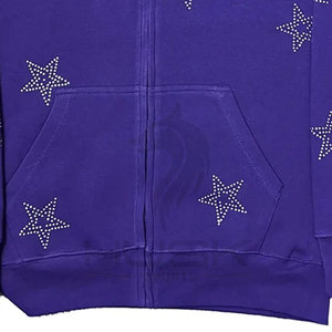 Sudadera con capucha unisex personalizada de algodón/poliéster, impermeable, ecológica, con cremallera, estampada digitalmente con pedrería, ropa de invierno, Pakistán - Product Image 4