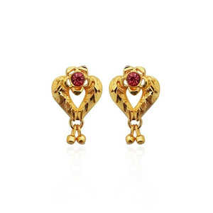 Kriaa Pendientes de tuerca finos de diseño floral chapado en oro Estilo lindo Zircon para bodas Compromisos Aniversarios Fiestas-1311755 - Product Image 1
