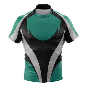 Camiseta de Rugby transpirable de alta calidad para hombre, camiseta de Rugby con estampado sublimado de media manga, camiseta de equipo de Rugby - Product Image 5