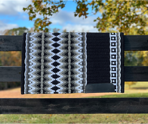 Western Show Horse Saddle Blanket Diseño de Nueva Zelanda Manta de sillín de lana hecha a mano Top Wool Saddle Pad Size - Product Image 1