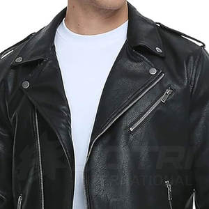 Venta caliente Hombres Ropa Chaqueta de cuero Nueva moda Hombres Chaqueta de cuero a prueba de viento - Product Image 5