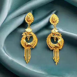 ชุดต่างหูแบบ22CT ดีไซน์แบบดั้งเดิมเครื่องประดับต่างหูชุบทองสไตล์จูกกาสำหรับผู้หญิงที่สวมใส่โดยผู้ส่งออก - Product Image 1