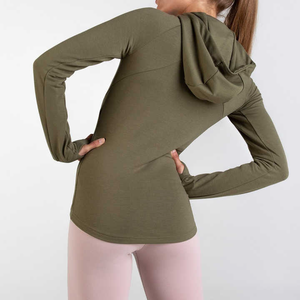 Sudaderas deportivas de diseño personalizado para mujer, sudaderas con capucha al por mayor, Jersey corto informal, entrenamiento de gimnasio con patrón sólido de longitud corta - Product Image 6