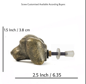 Antique Brass Cast Iron Dog Animals Cabinet Knobs Modern Style Handle Pull for <b>Wardrobe</b> Drawer Dresser Kitchen Bedroom Bathroom - Product Image 3