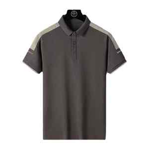 T-shirt personnalisé pour hommes T-shirt décontracté à manches courtes pour hommes Polo ample de couleur unie pour hommes - Product Image 1