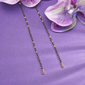 Chaîne Mangalsutra en perles et diamants pour femmes, bijoux ethniques classiques pour mariage, cadeau - Product Image 6