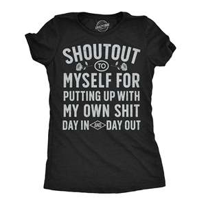 T-shirt Shoutout to Myself pour femme, taille 3XL, fièrement affrontant nos propres défis - Product Image 1