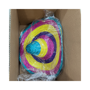 Sombrero Mexicano de Paja, hecho a mano por artesanos, material: paja tejida; uso: decoración de atuendos; origen: Vietnam, hecho a mano - Product Image 1