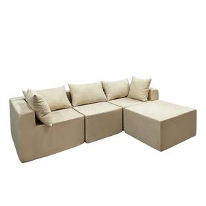 Conjunto de Sofá Seccional Modular Moderno, Tapizado en Tela, 3 Piezas, Otomana Personalizable, para Sala de Estar, Apartamento, Escuela - Product Image 5