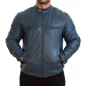 Chaqueta de cuero cortavientos delgada personalizada de alta calidad para hombres, chaqueta de montar, chaqueta de motocicleta para hombres - Product Image 1