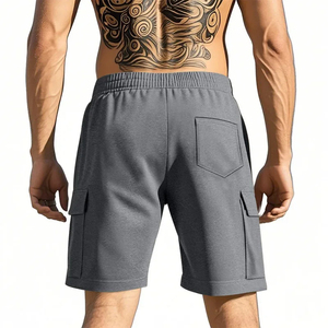 Pantalones cortos para correr informales de verano para hombre, Bermudas transpirables amigables con la piel, herramientas multibolsillo, diseño suelto en cuclillas, hecho de poliéster - Product Image 2