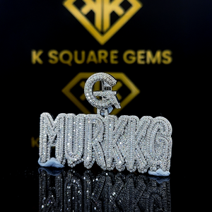 Pendentif alphabet de luxe fabriqué en or rose 14 kt diamant cultivé en laboratoire nouvelle arrivée tendance élégante avec une clarté vvs améliorée - Product Image 3