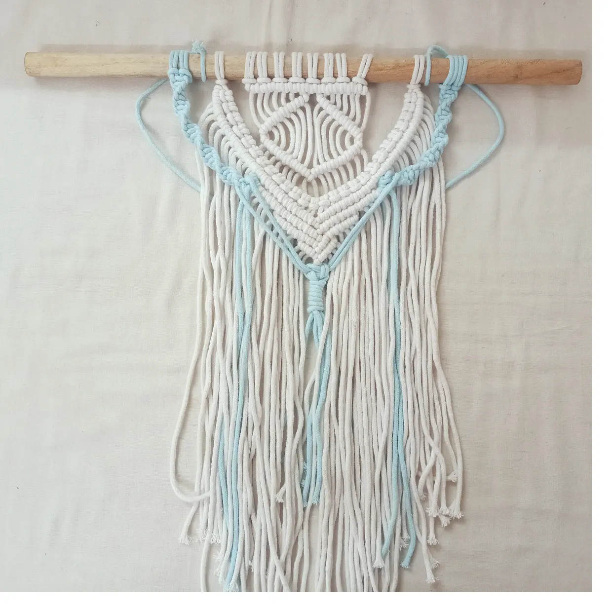 custom made two tone macrame cotton cord wooden wall and door hangers ideal for home decoration stores for resale