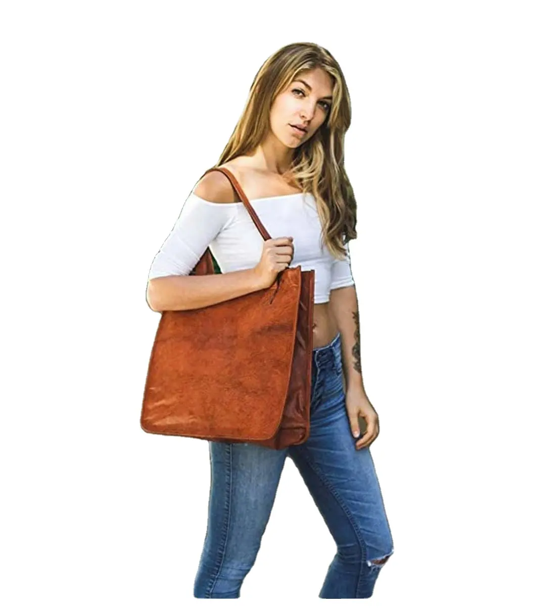 Shoulder woman Tote Handmade leather bags for women And Woman Handmade Tote Purse Shoulder Market and shopping Bags Brown