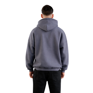 Felpa Oversize da Uomo in Ossidiana, 50% Cotone 50% Poliestere, Spalle Scese, Stile Streetwear, Vestibilità Comoda, Felpa Invernale - Product Image 3