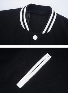 Venta al por mayor de tallas grandes de los hombres del equipo universitario chaquetas universitarias hechas a medida de lana mangas de imitación con capucha en blanco de la escuela letras de béisbol - Product Image 5