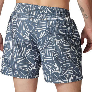 OEM Custom <b>Men</b> Swim <b>Shorts</b> Charcoal Grey <b>White</b> Abstract Print Beachwear Quick Dry Waterproof UV Protection Board <b>Shorts</b> - Product Image 5