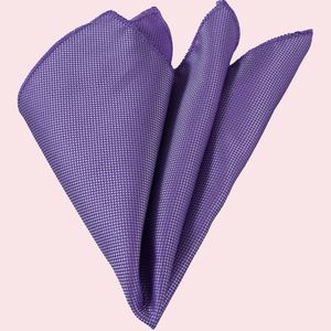 Exve Exclusive Purple Lilac White Eyelet Satin-Woven Pocket Square Hecho en Turquía - Product Image 1